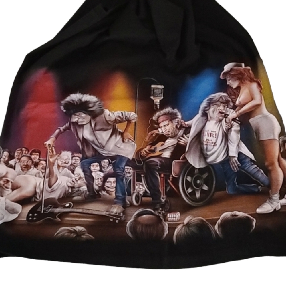 VINTAGE ROLLING STONES Airbrushed Rock Band Graphic Tee Shirt L SUPER RARE - Picture 12 of 16
